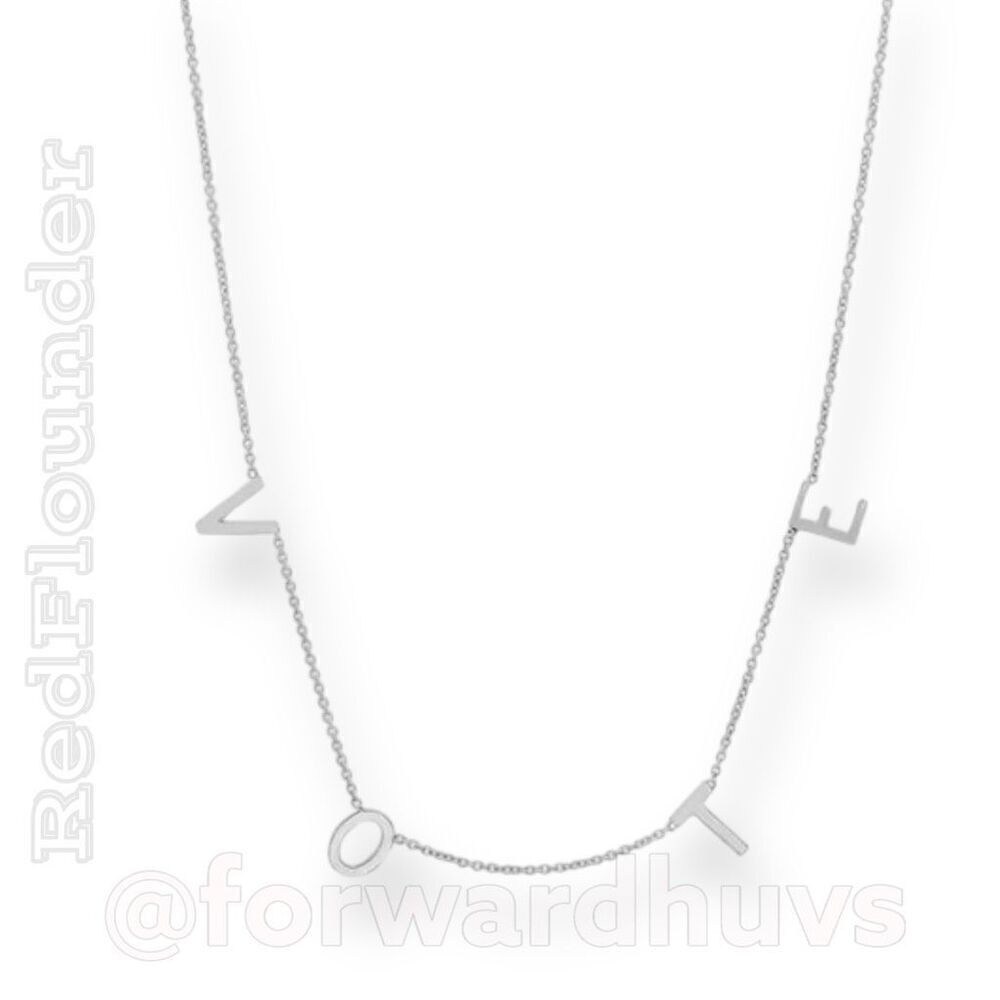 Bundle Sale 3 for $15 | 16” - 18” Silver Tone VOTE Necklace